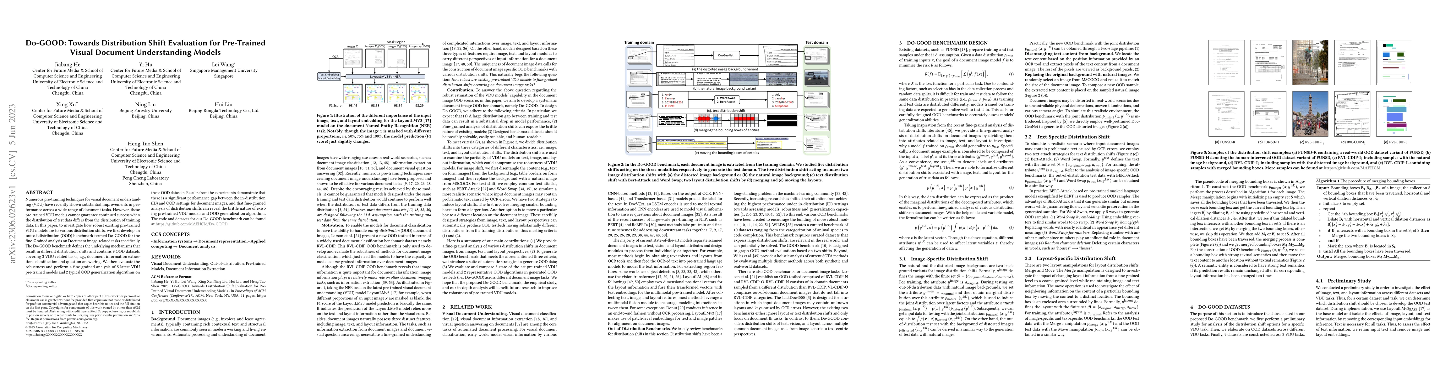 Thumbnail for Do-GOOD: Towards Distribution Shift Evaluation for Pre-Trained Visual
  Document Understanding Models
