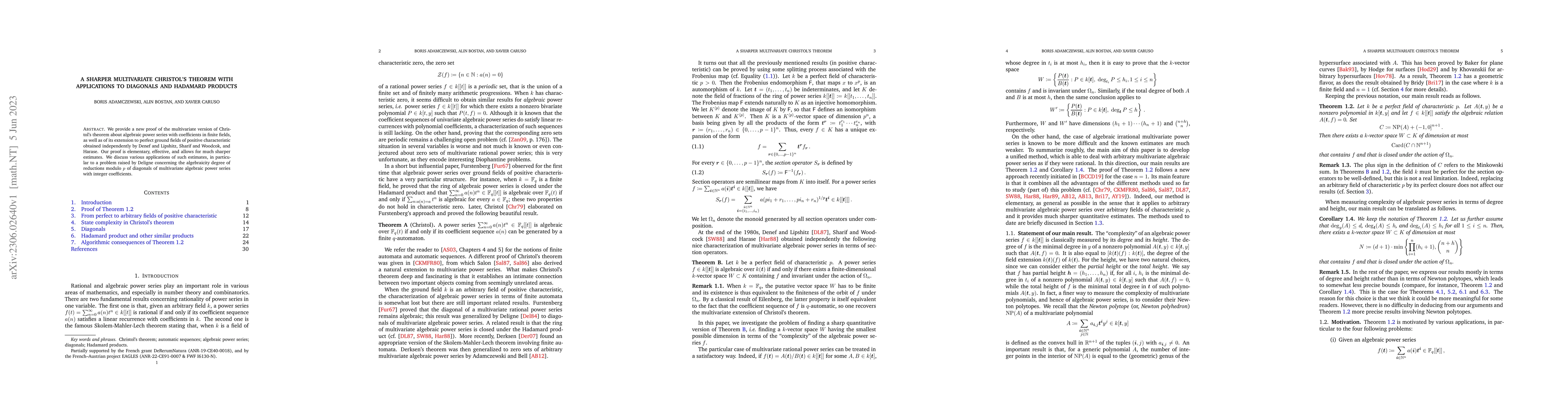 Thumbnail for A sharper multivariate Christol's theorem with applications to diagonals
  and Hadamard products