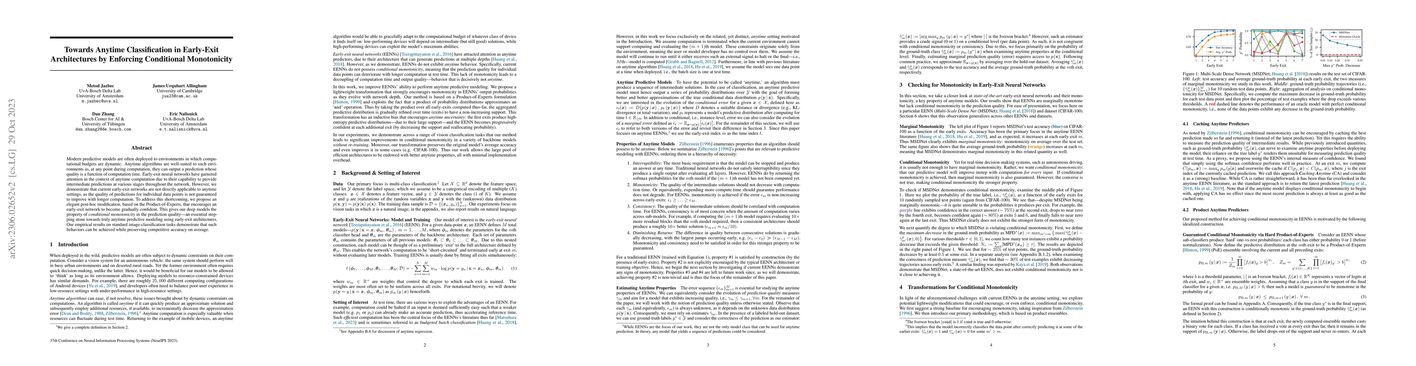 Thumbnail for Towards Anytime Classification in Early-Exit Architectures by Enforcing
  Conditional Monotonicity