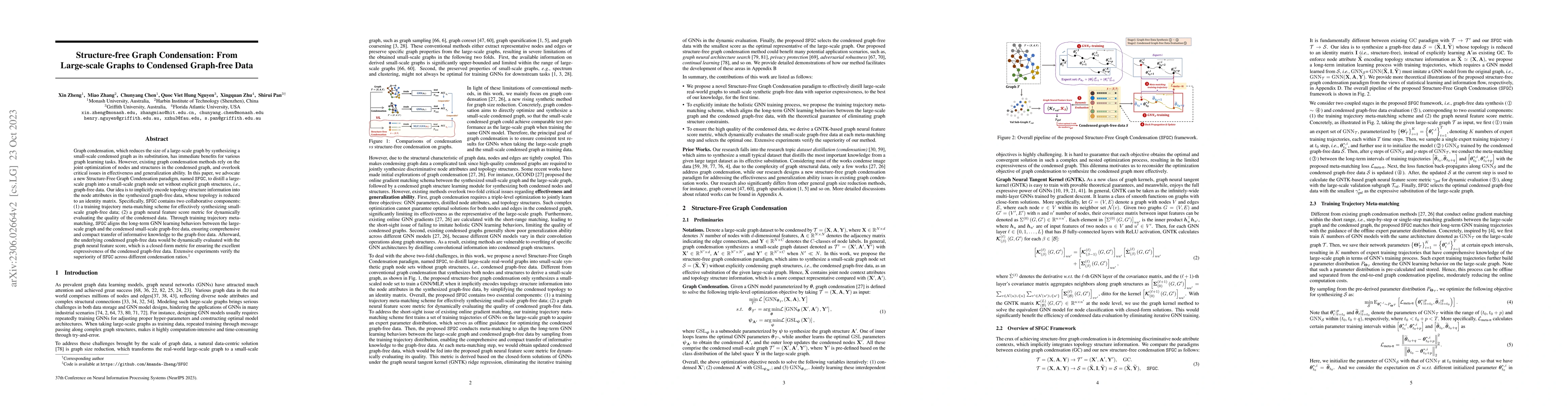 Thumbnail for Structure-free Graph Condensation: From Large-scale Graphs to Condensed
  Graph-free Data