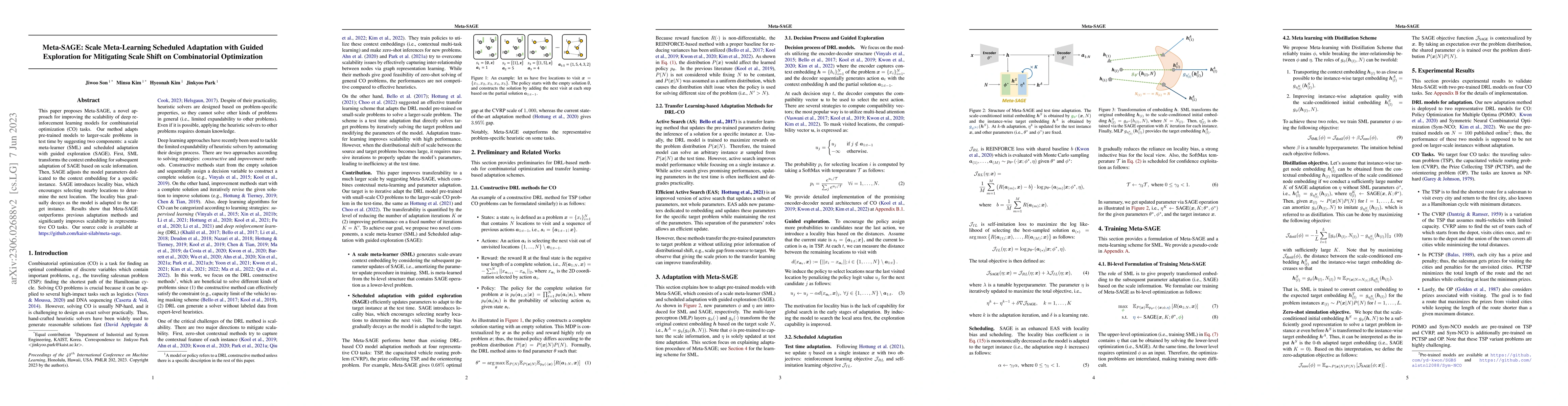 Thumbnail for Meta-SAGE: Scale Meta-Learning Scheduled Adaptation with Guided
  Exploration for Mitigating Scale Shift on Combinatorial Optimization