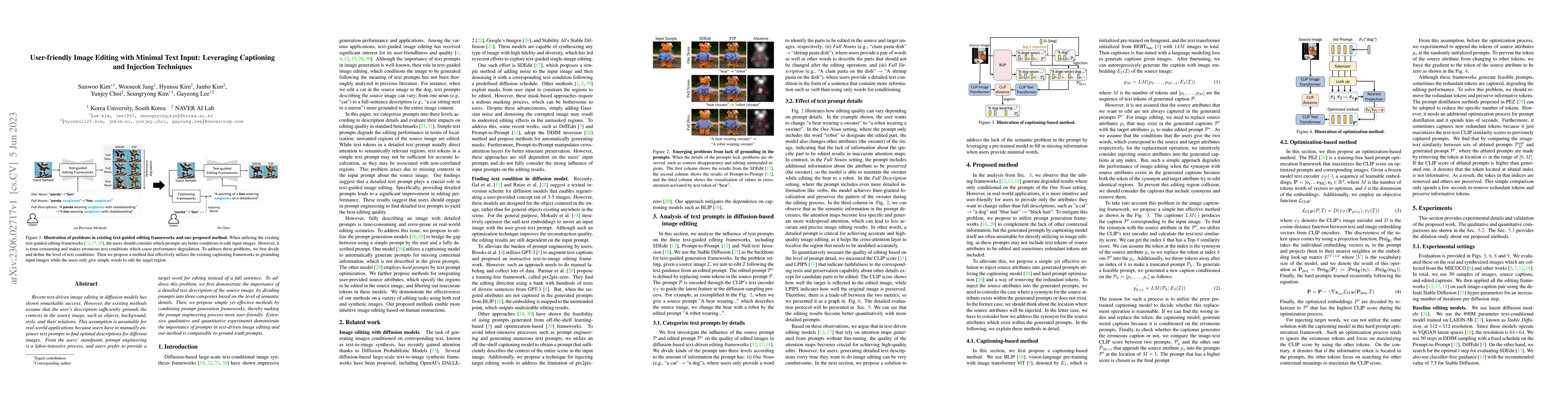 Thumbnail for User-friendly Image Editing with Minimal Text Input: Leveraging
  Captioning and Injection Techniques