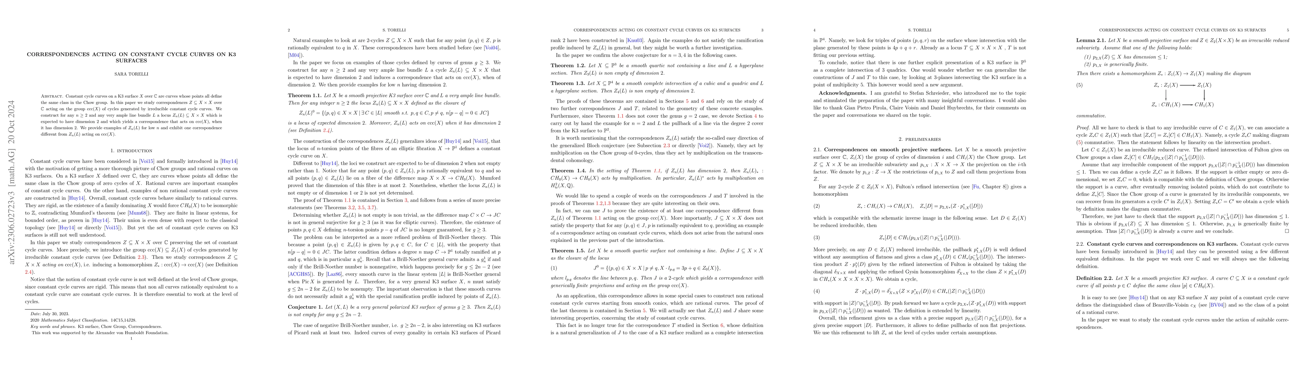 Thumbnail for Correspondences acting on constant cycle curves on K3 surfaces