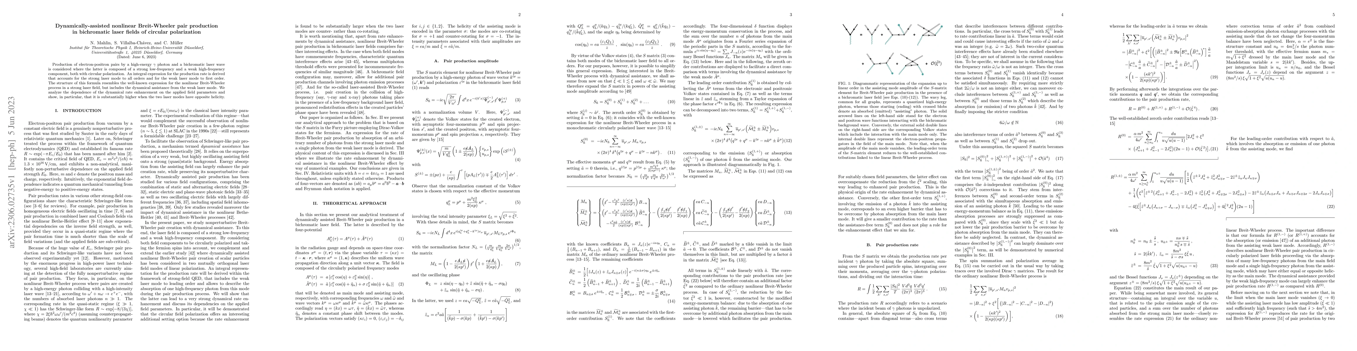 Thumbnail for Dynamically-assisted nonlinear Breit-Wheeler pair production in
  bichromatic laser fields of circular polarization