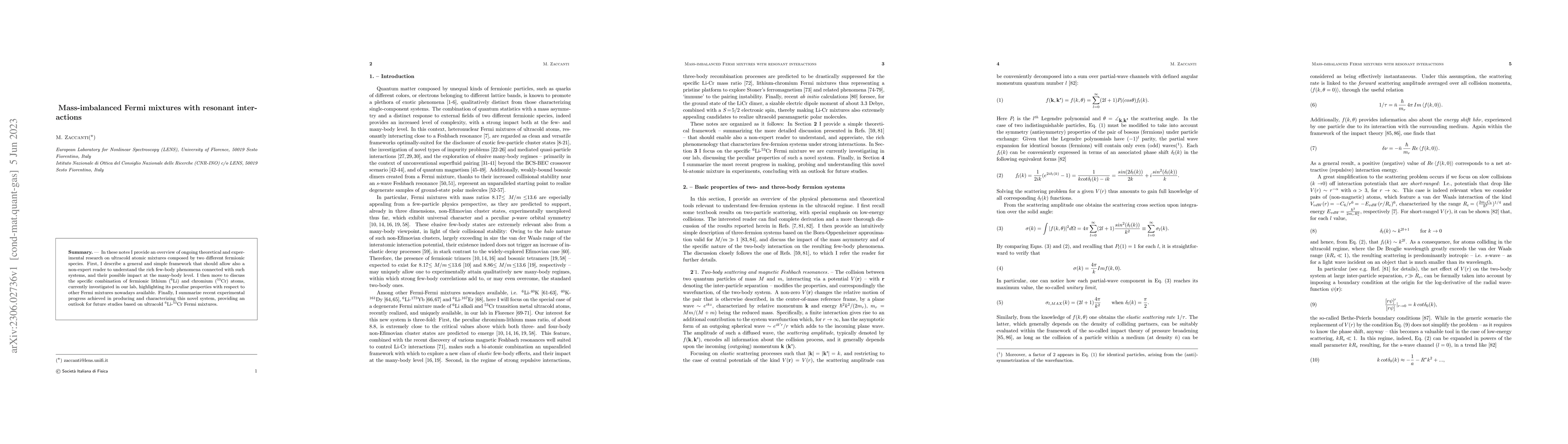 Thumbnail for Mass-imbalanced Fermi mixtures with resonant interactions
