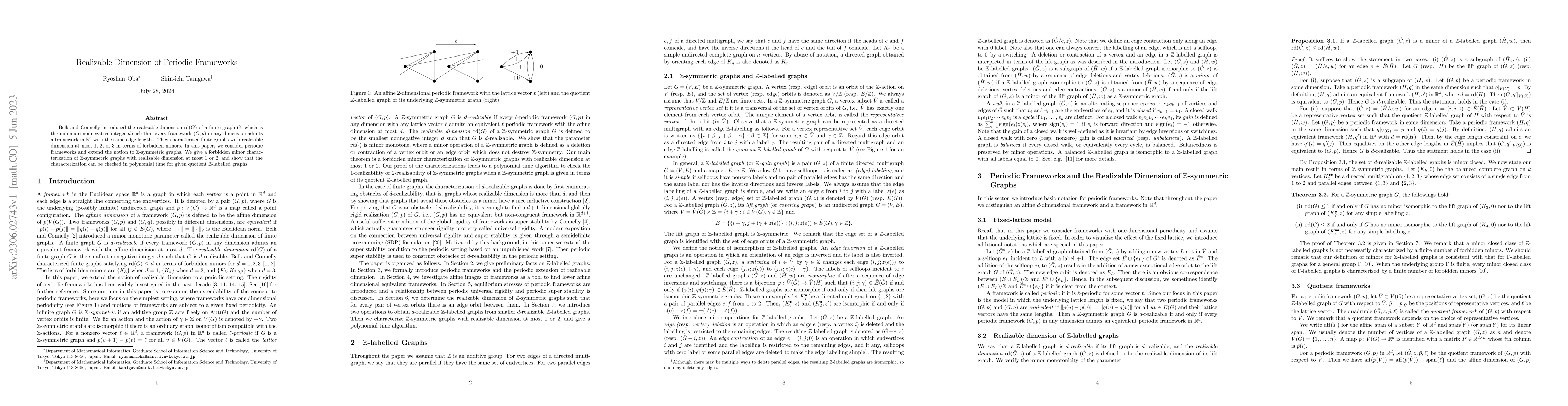 Thumbnail for Realizable Dimension of Periodic Frameworks