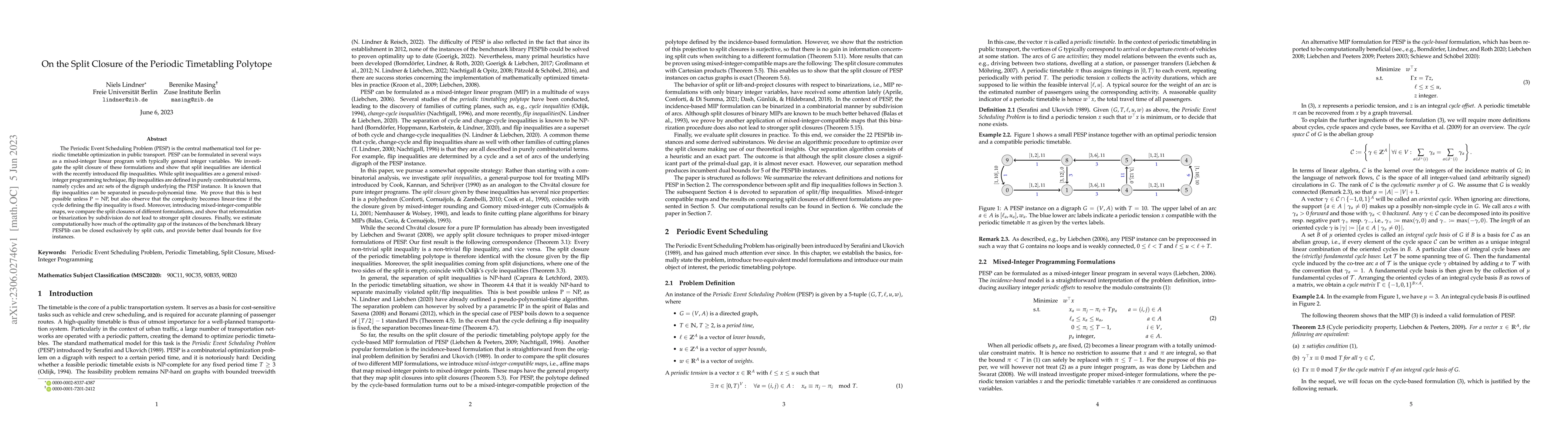 Thumbnail for On the Split Closure of the Periodic Timetabling Polytope