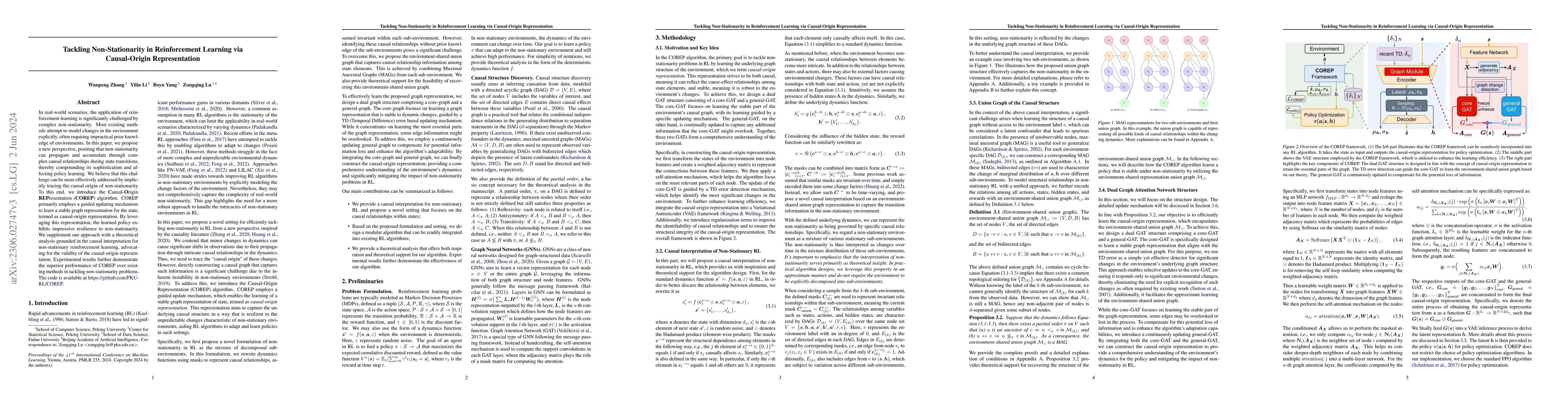 Thumbnail for Tackling Non-Stationarity in Reinforcement Learning via Causal-Origin
  Representation