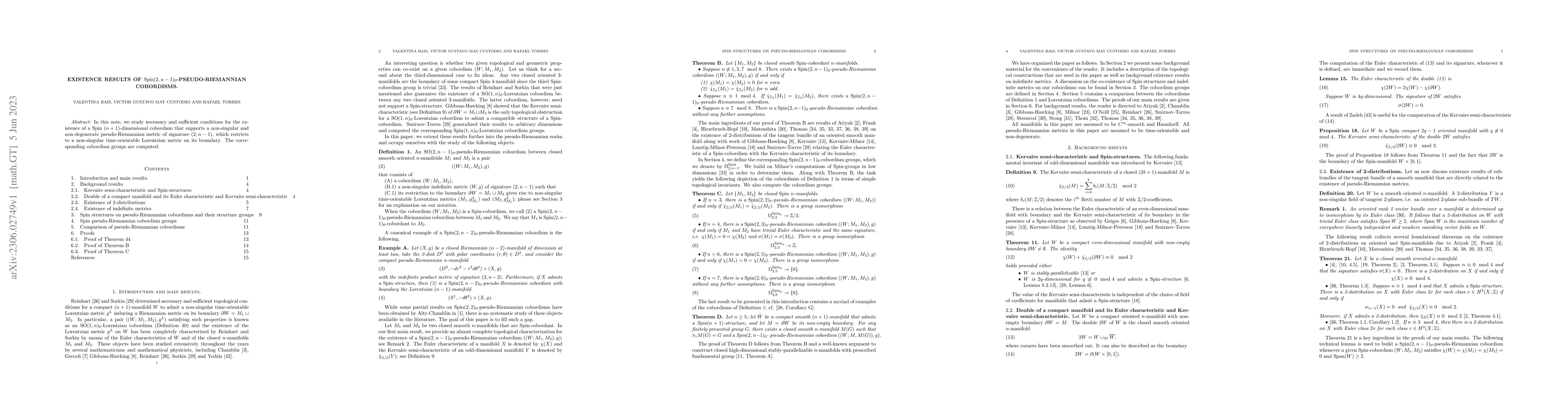 Thumbnail for Existence results of Spin$(2,n-1)_0$-pseudo-Riemannian cobordisms
