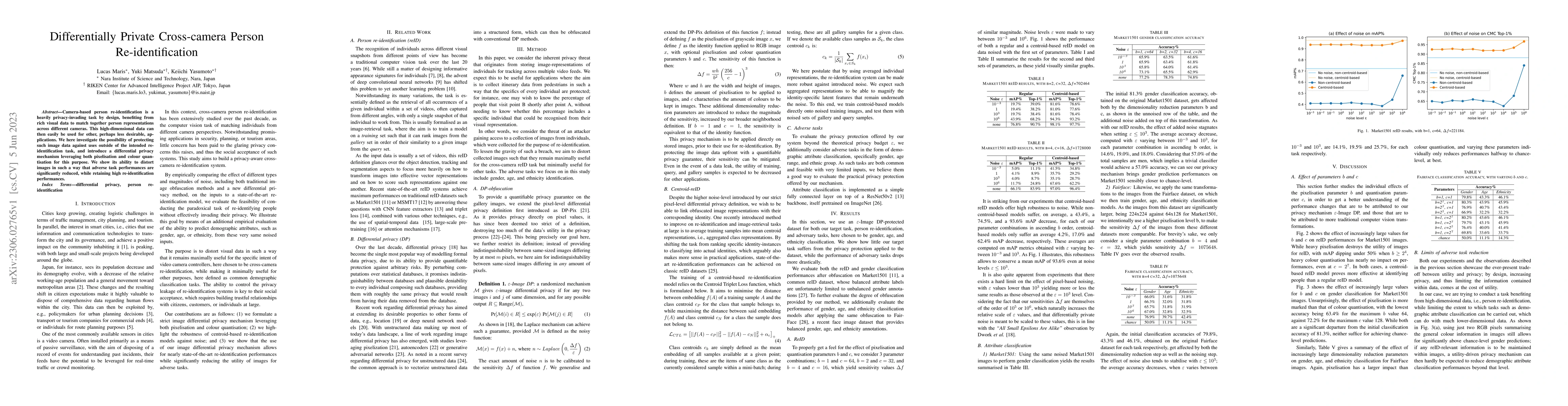 Thumbnail for Differentially Private Cross-camera Person Re-identification