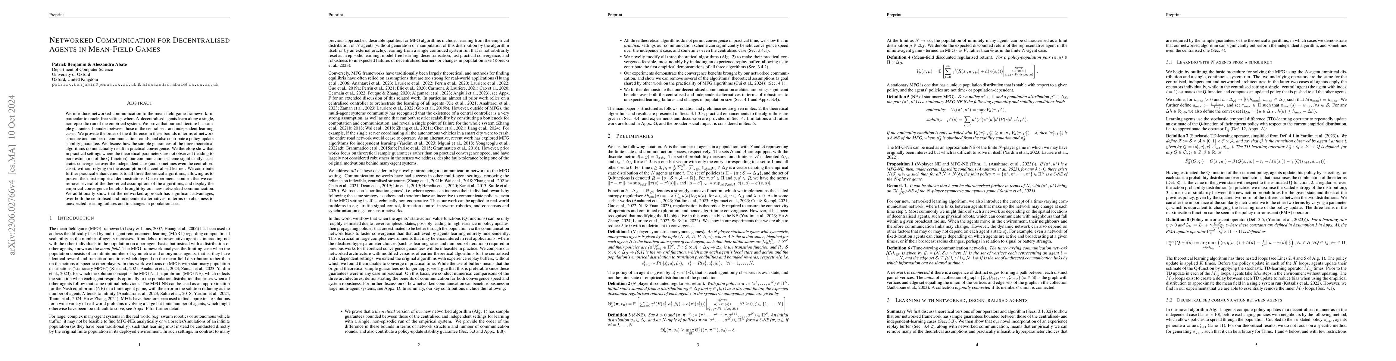 Thumbnail for Networked Communication for Decentralised Agents in Mean-Field Games