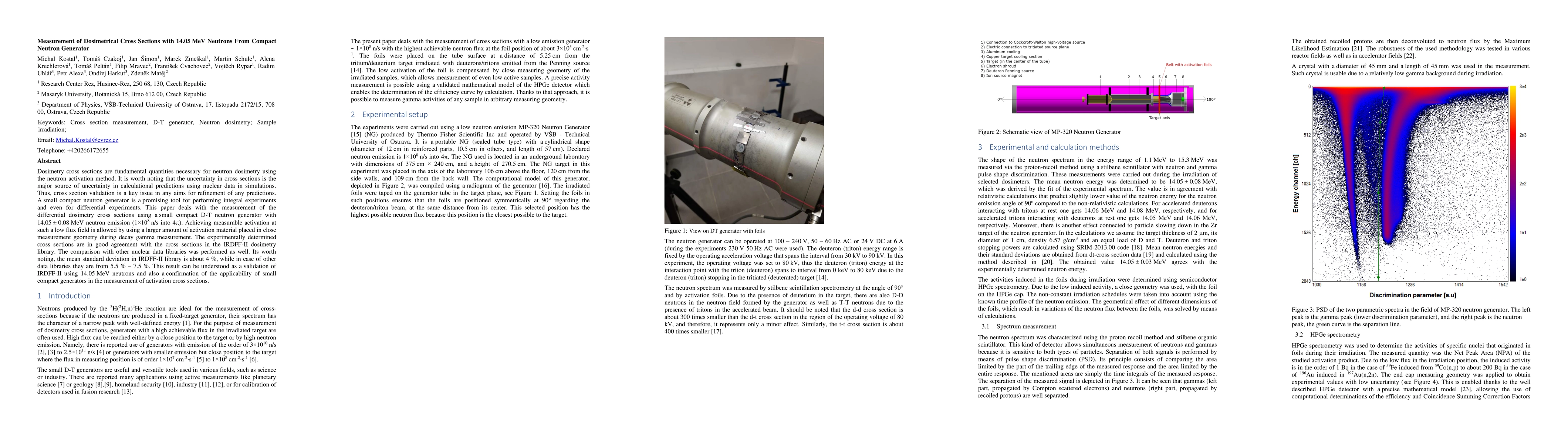 Thumbnail for Measurement of Dosimetrical Cross Sections with 14.05 MeV Neutrons From
  Compact Neutron Generator