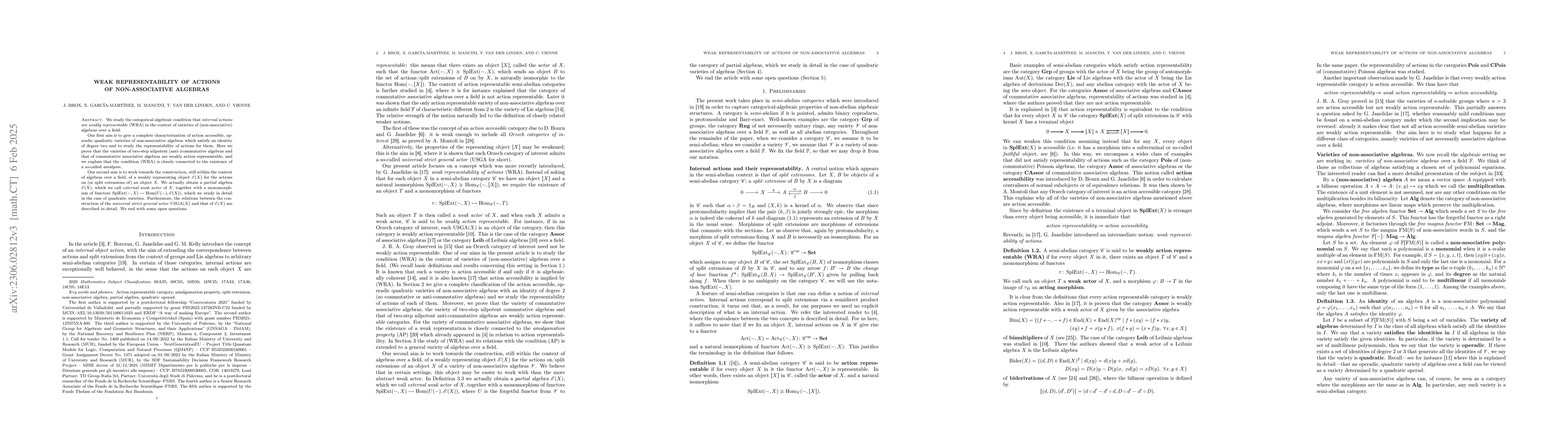 Thumbnail for Weak representability of actions of non-associative algebras