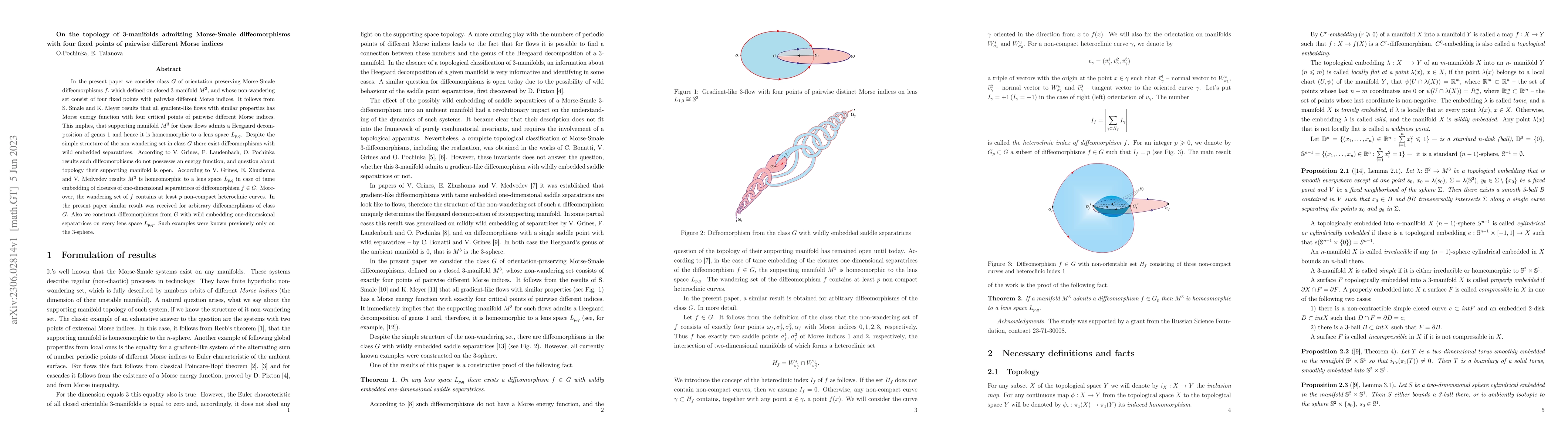 Thumbnail for On the topology of 3-manifolds admitting Morse-Smale diffeomorphisms
  with four fixed points of pairwise different Morse indices