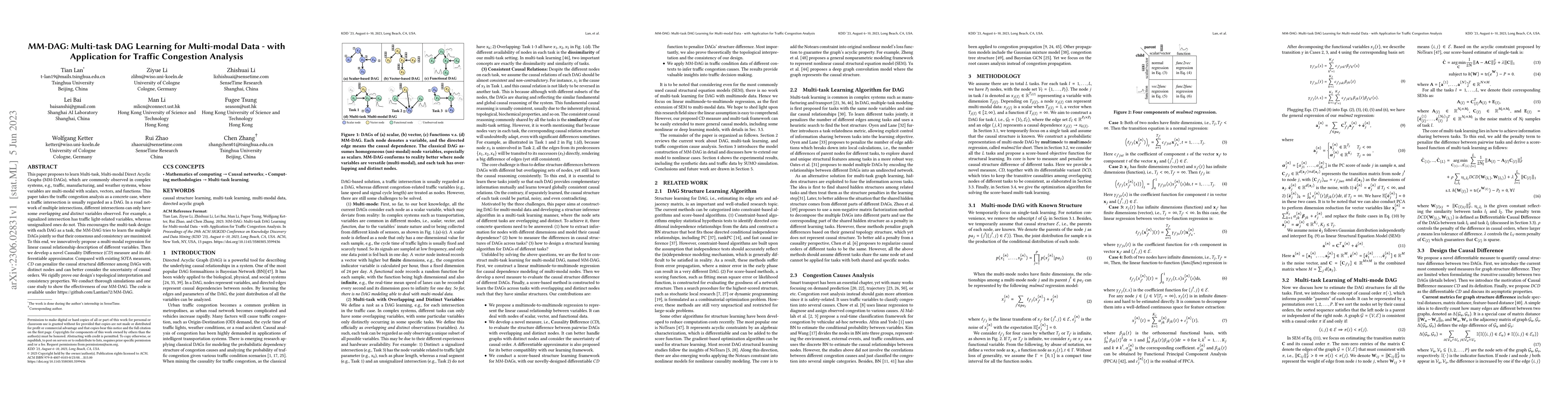 Thumbnail for MM-DAG: Multi-task DAG Learning for Multi-modal Data -- with Application
  for Traffic Congestion Analysis