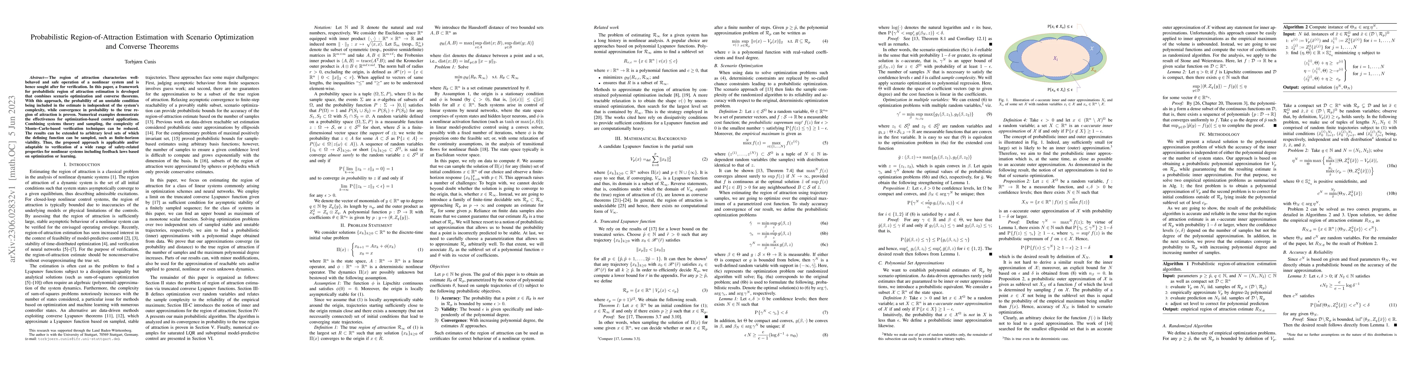 Thumbnail for Probabilistic Region-of-Attraction Estimation with Scenario Optimization
  and Converse Theorems