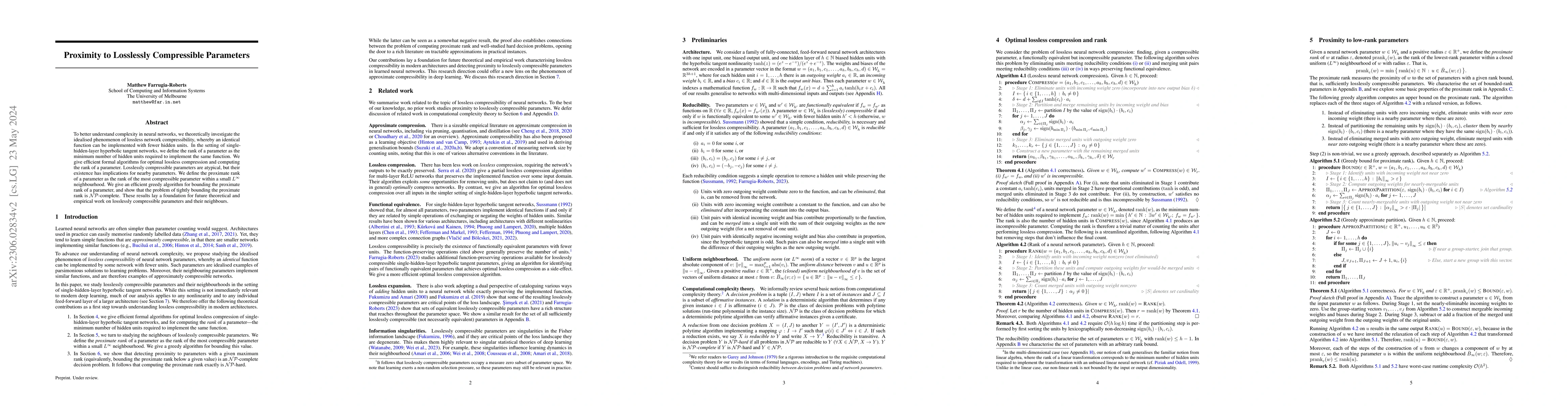 Thumbnail for Proximity to Losslessly Compressible Parameters