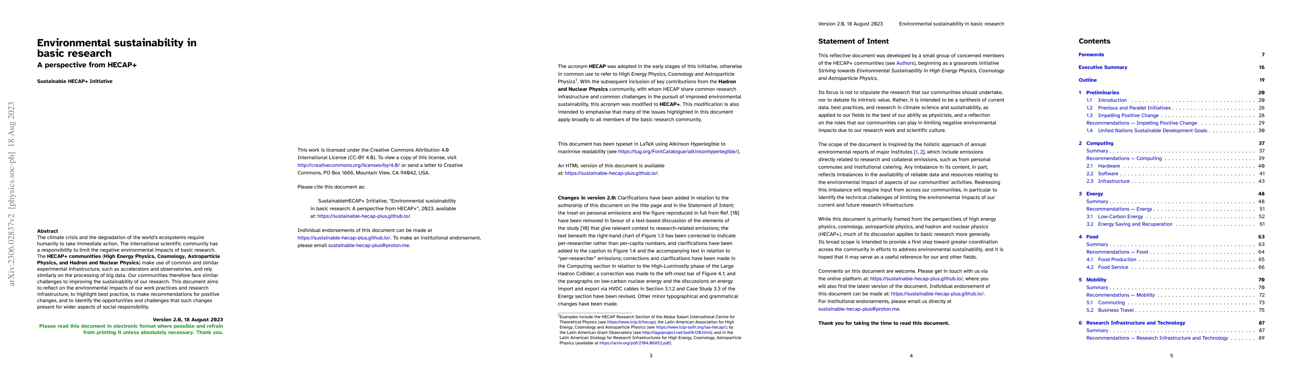 Thumbnail for Environmental sustainability in basic research: a perspective from
  HECAP+