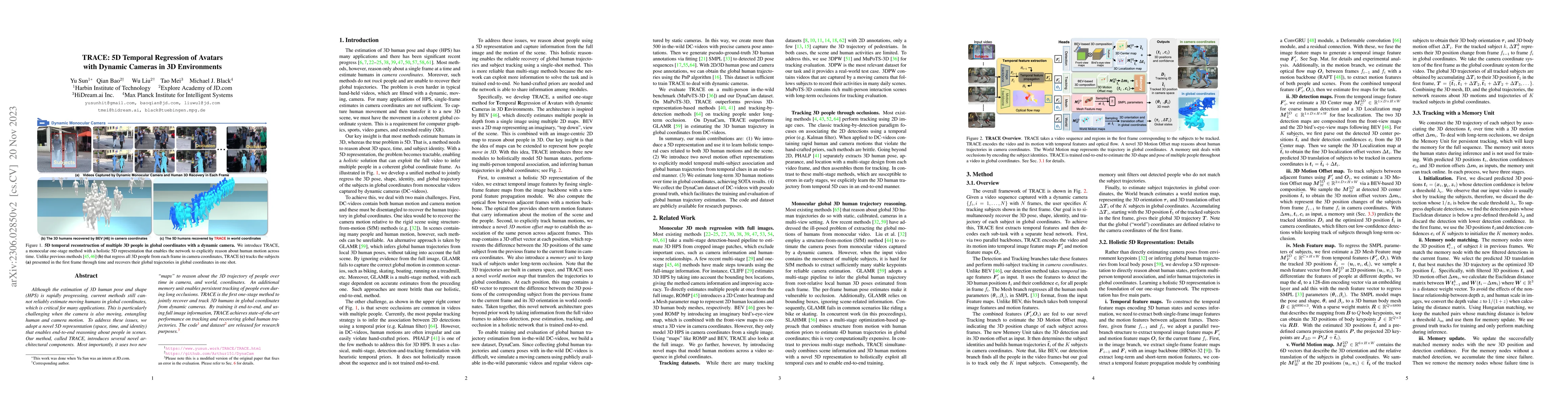 Thumbnail for TRACE: 5D Temporal Regression of Avatars with Dynamic Cameras in 3D
  Environments