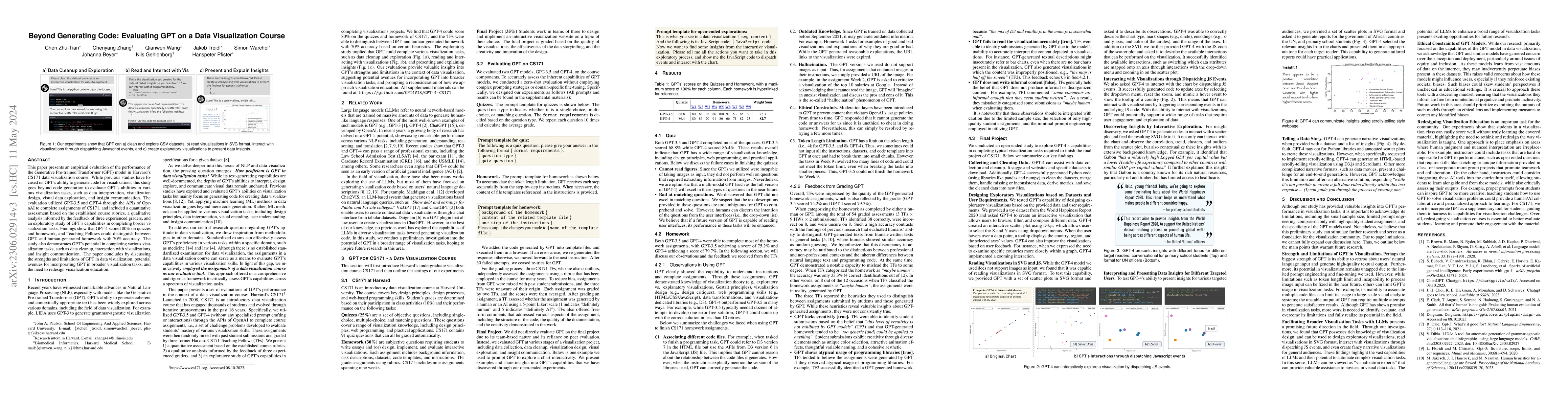 Thumbnail for Beyond Generating Code: Evaluating GPT on a Data Visualization Course