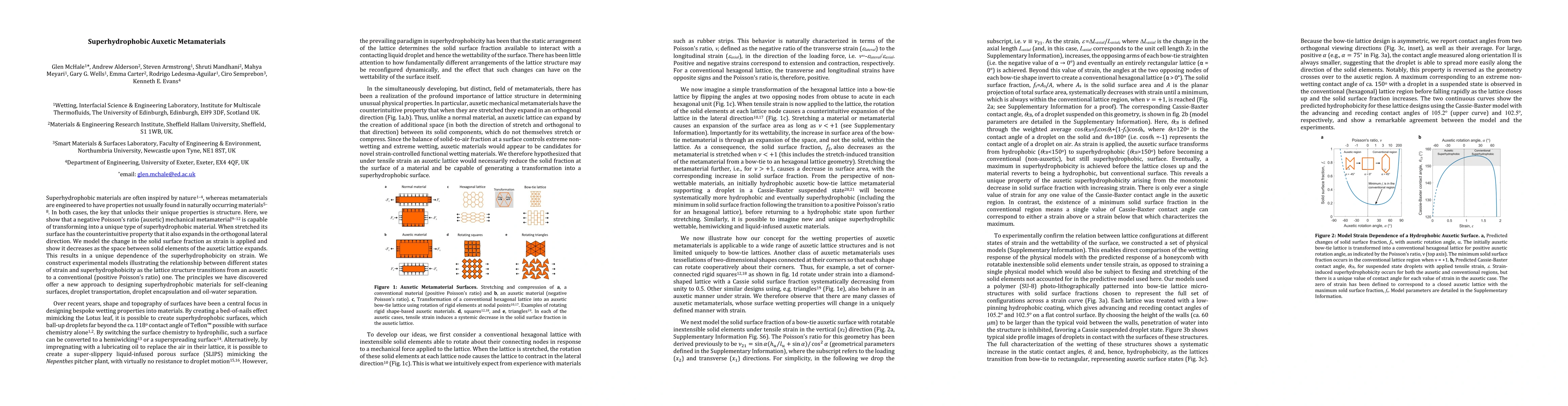 Thumbnail for Superhydrophobicity of Auxetic Metamaterials