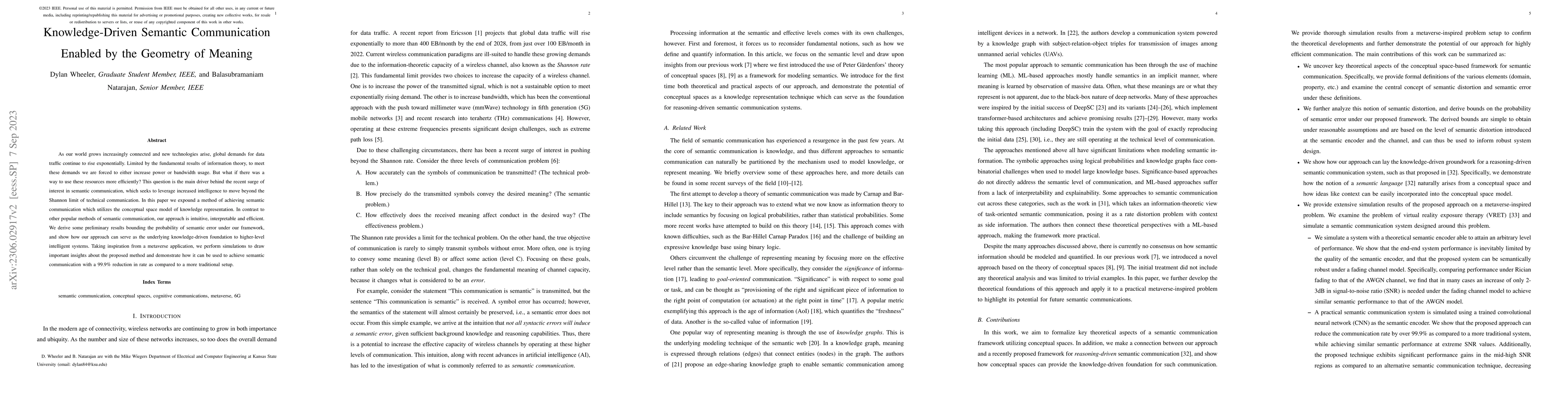 Thumbnail for Knowledge-Driven Semantic Communication Enabled by the Geometry of
  Meaning