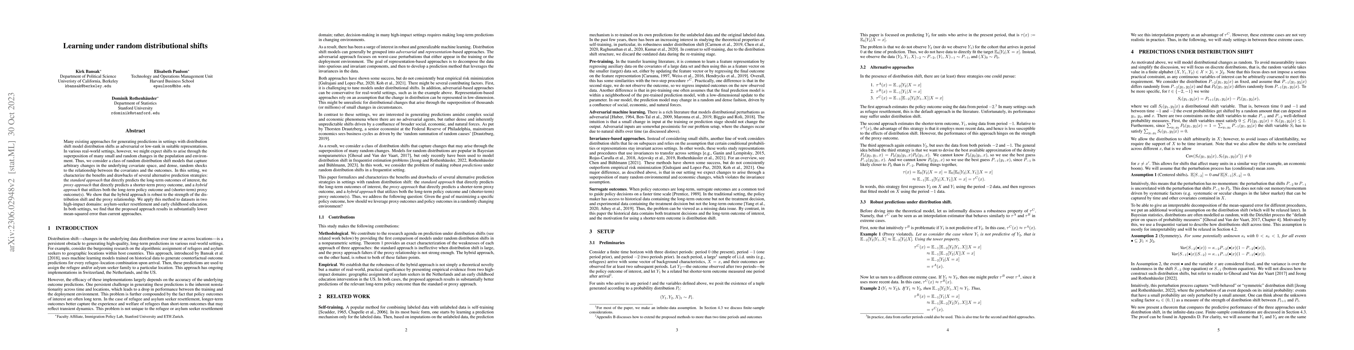 Thumbnail for Learning under random distributional shifts