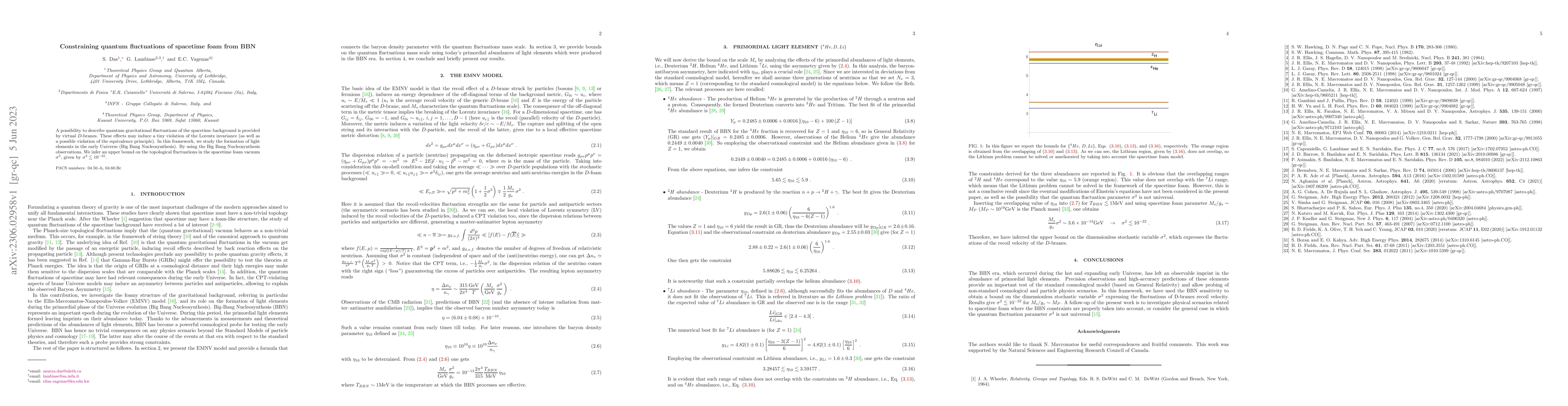 Thumbnail for Constraining quantum fluctuations of spacetime foam from BBN