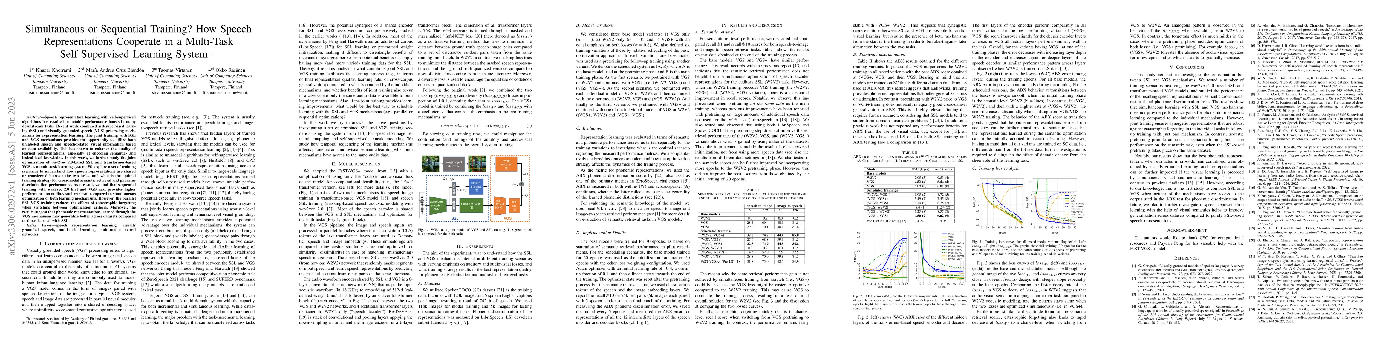Thumbnail for Simultaneous or Sequential Training? How Speech Representations
  Cooperate in a Multi-Task Self-Supervised Learning System