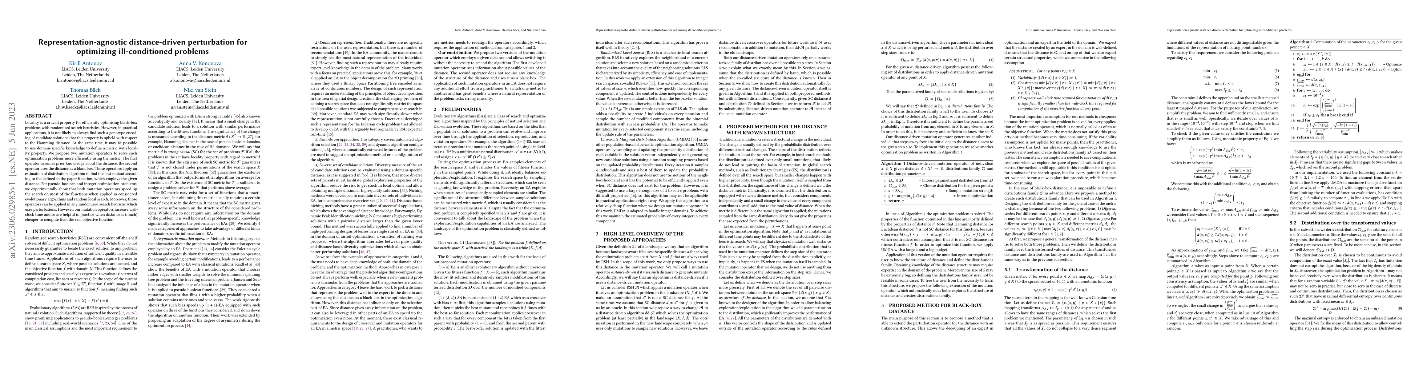 Thumbnail for Representation-agnostic distance-driven perturbation for optimizing
  ill-conditioned problems