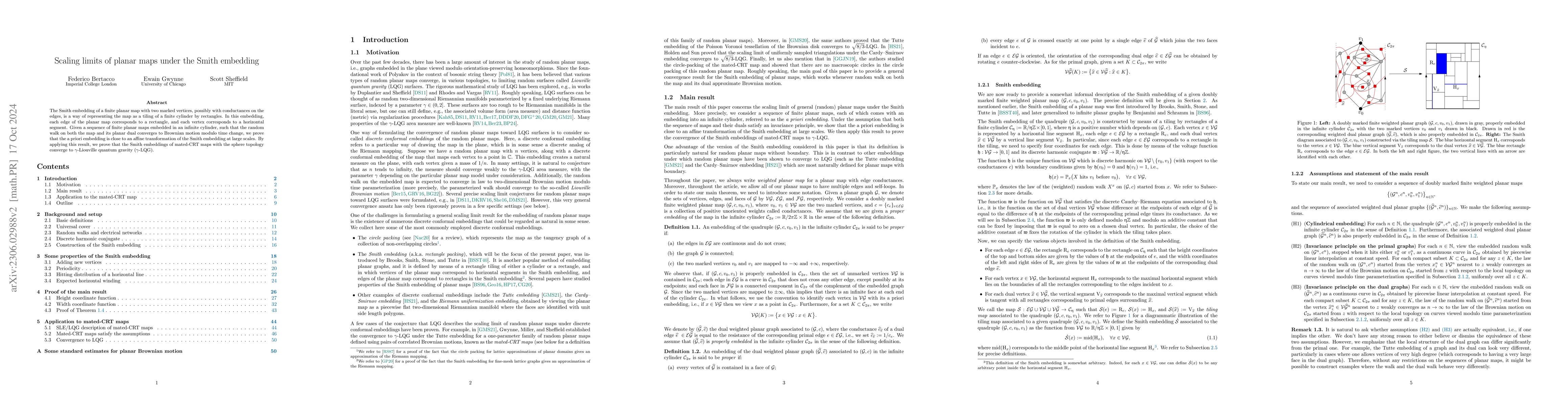 Thumbnail for Scaling limits of planar maps under the Smith embedding