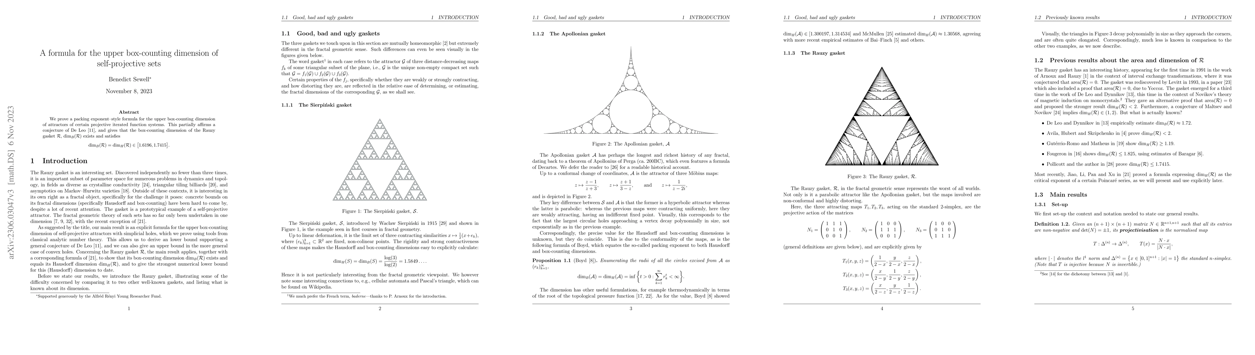 Thumbnail for A formula for the upper box-counting dimension of self-projective sets