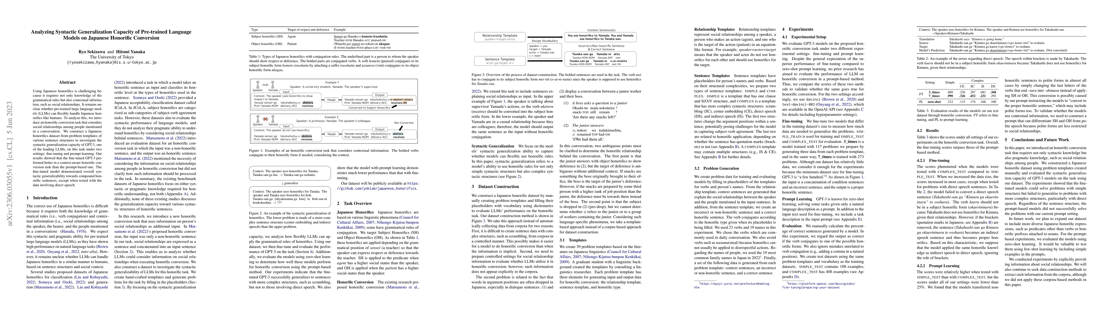 Thumbnail for Analyzing Syntactic Generalization Capacity of Pre-trained Language
  Models on Japanese Honorific Conversion