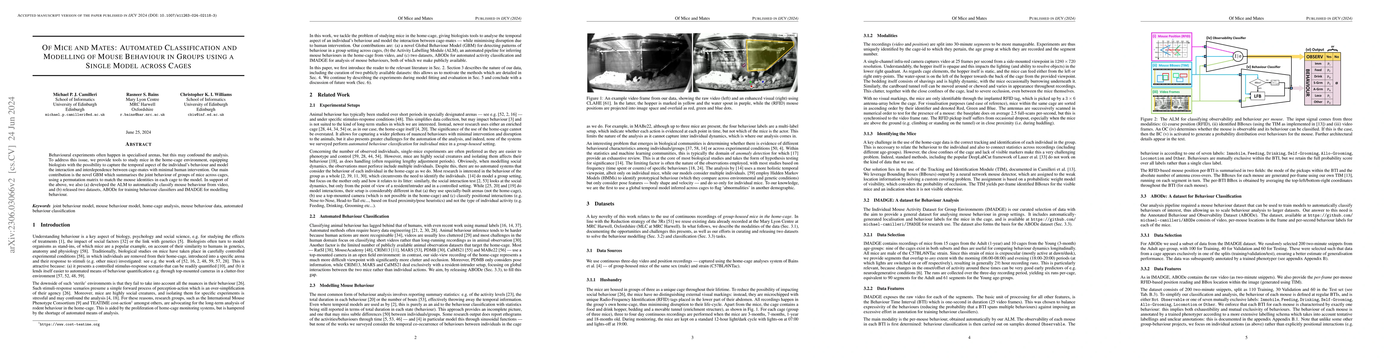 Thumbnail for Of Mice and Mates: Automated Classification and Modelling of Mouse
  Behaviour in Groups using a Single Model across Cages