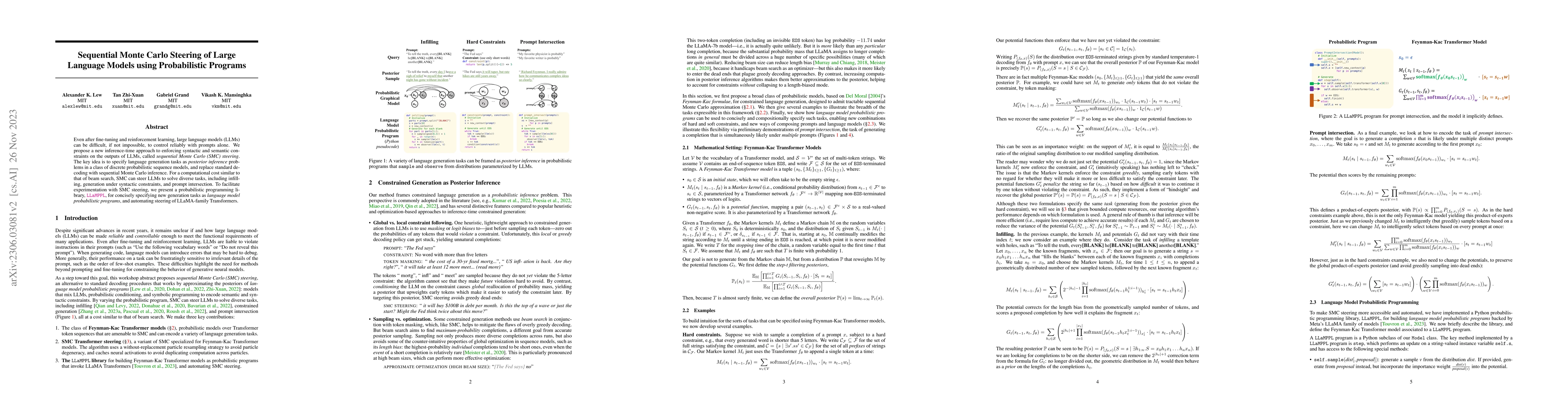 Thumbnail for Sequential Monte Carlo Steering of Large Language Models using
  Probabilistic Programs