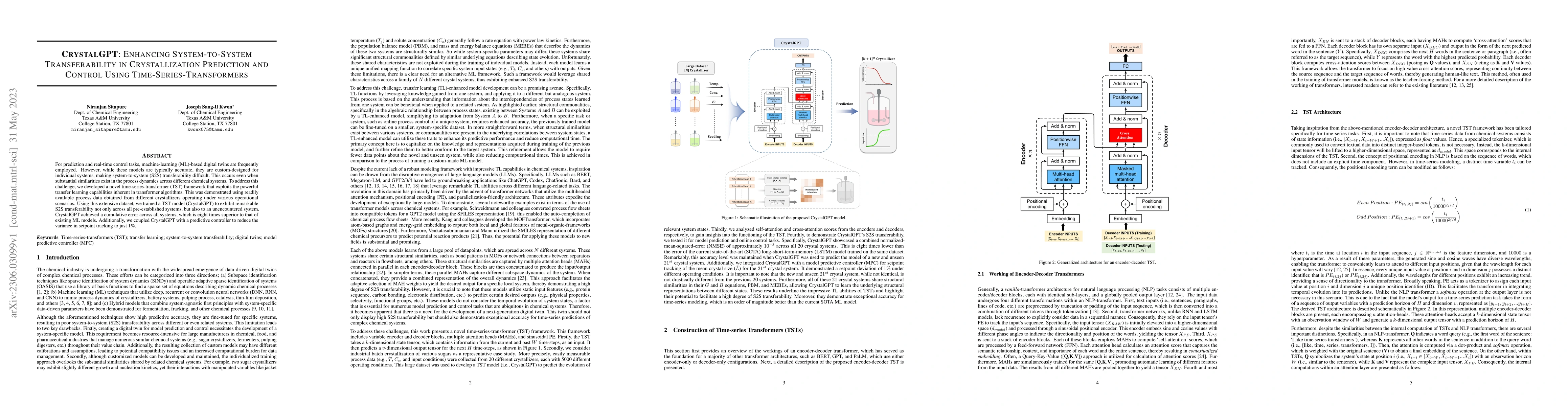 Thumbnail for CrystalGPT: Enhancing system-to-system transferability in
  crystallization prediction and control using time-series-transformers