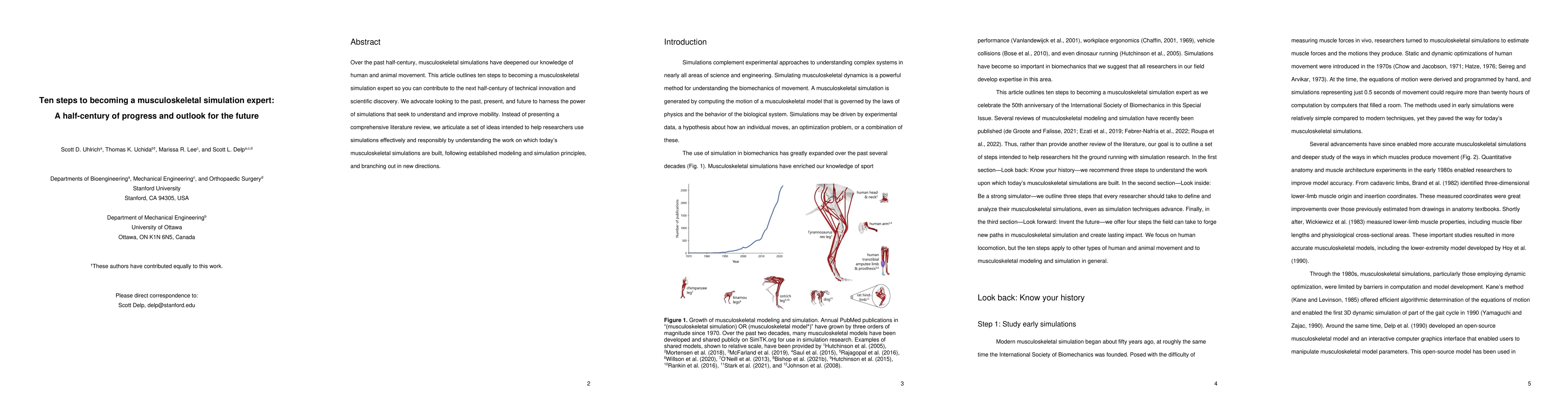 Thumbnail for Ten Steps to Becoming a Musculoskeletal Simulation Expert: A
  Half-Century of Progress and Outlook for the Future