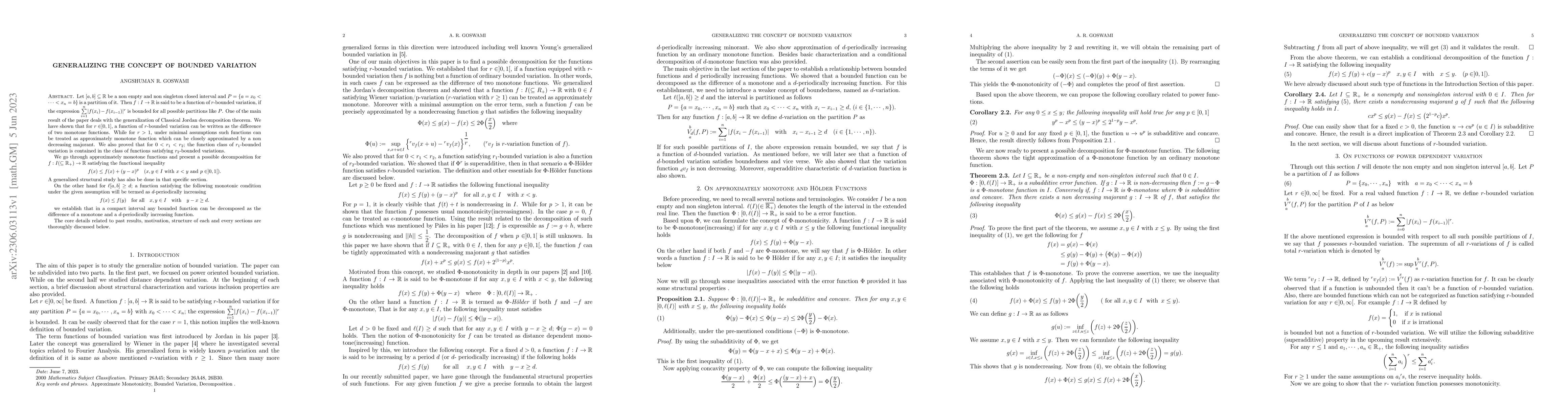 Thumbnail for Generalizing the Concept of Bounded Variation