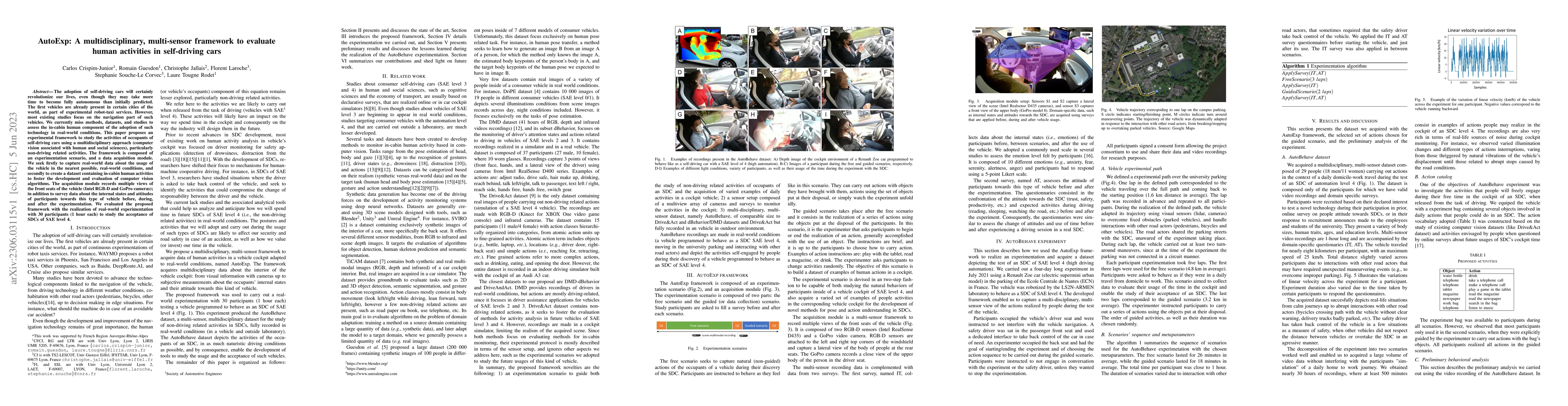 Thumbnail for AutoExp: A multidisciplinary, multi-sensor framework to evaluate human
  activities in self-driving cars