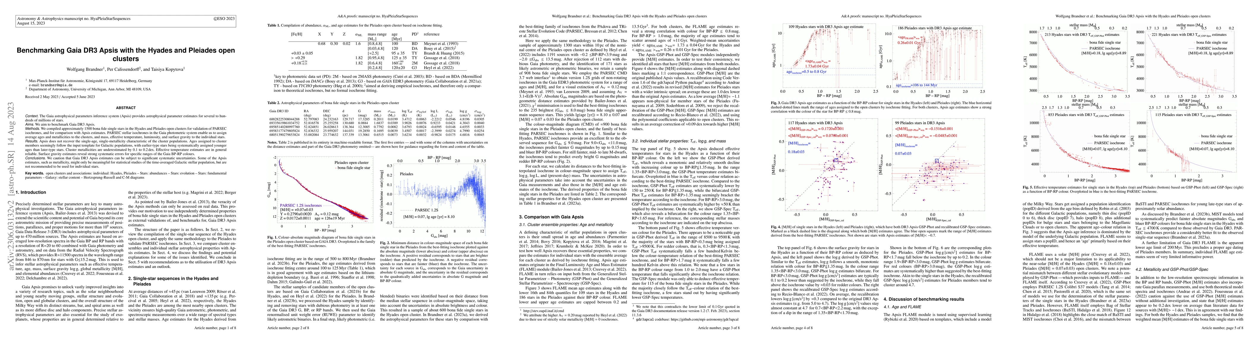 Thumbnail for Benchmarking Gaia DR3 Apsis with the Hyades and Pleiades open clusters