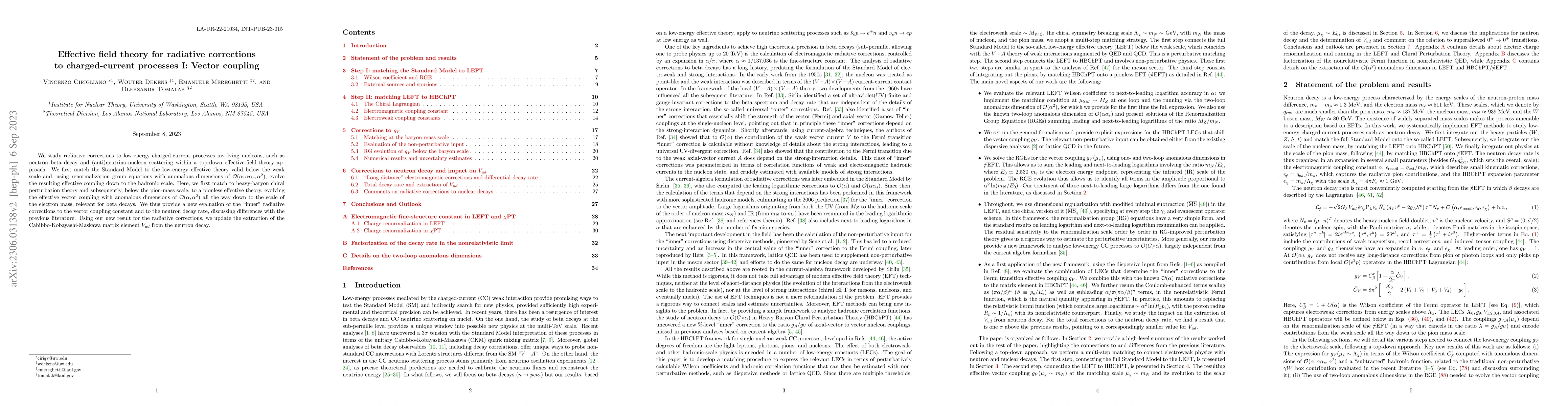 Thumbnail for Effective field theory for radiative corrections to charged-current
  processes I: Vector coupling