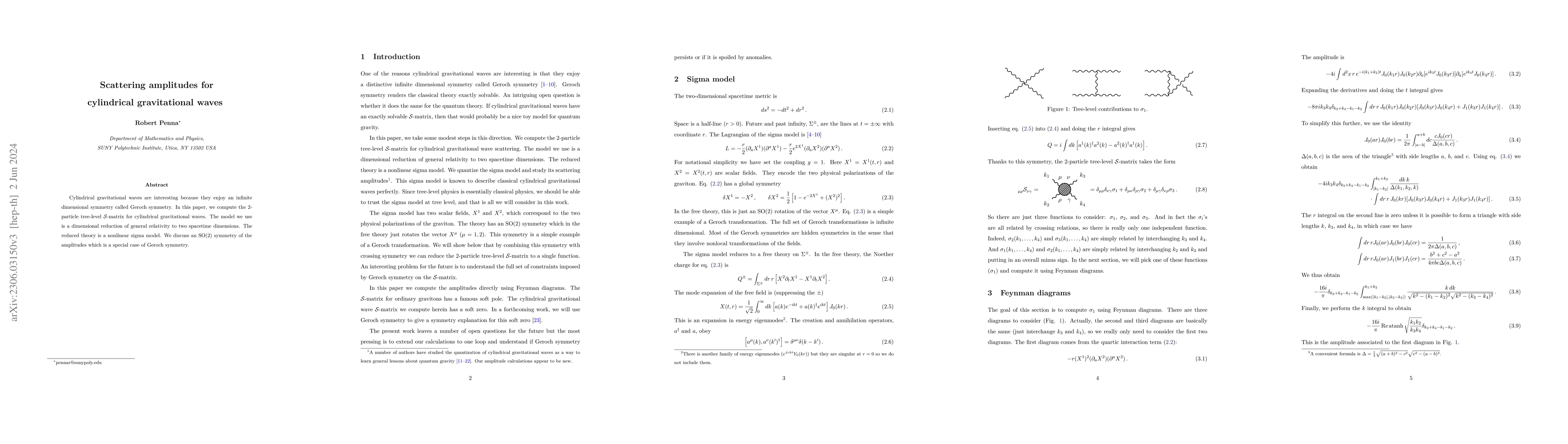 Thumbnail for Scattering amplitudes for cylindrical gravitational waves