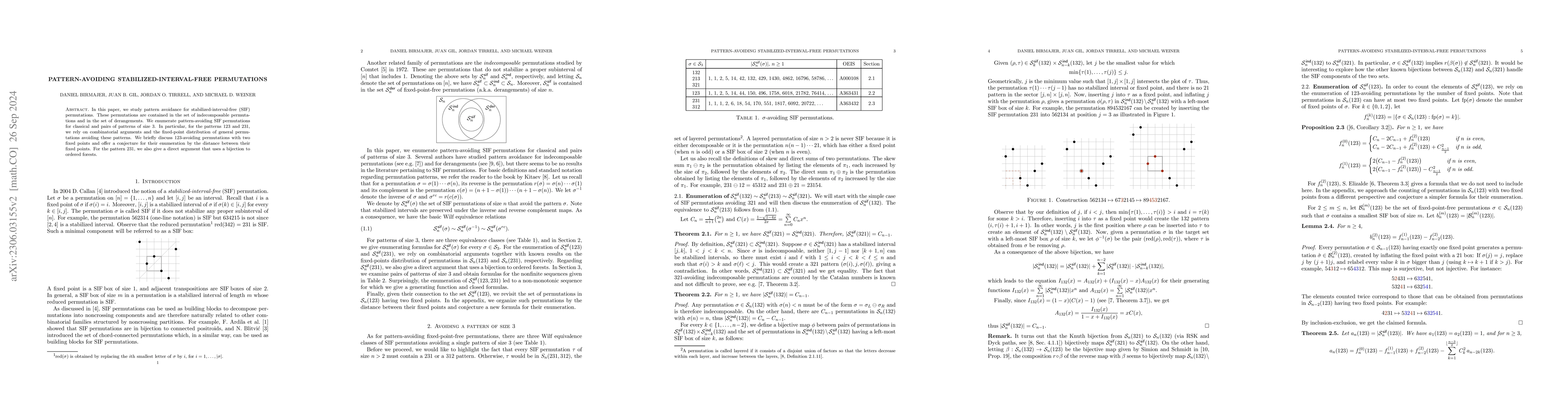 Thumbnail for Pattern-avoiding stabilized-interval-free permutations
