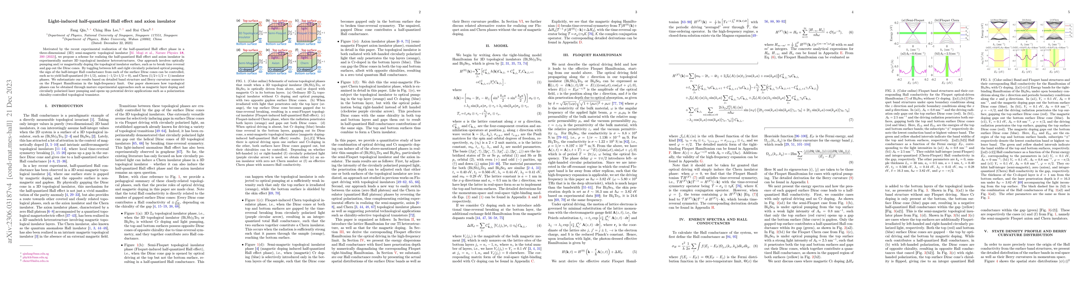 Thumbnail for Light-induced half-quantized Hall effect and axion insulator