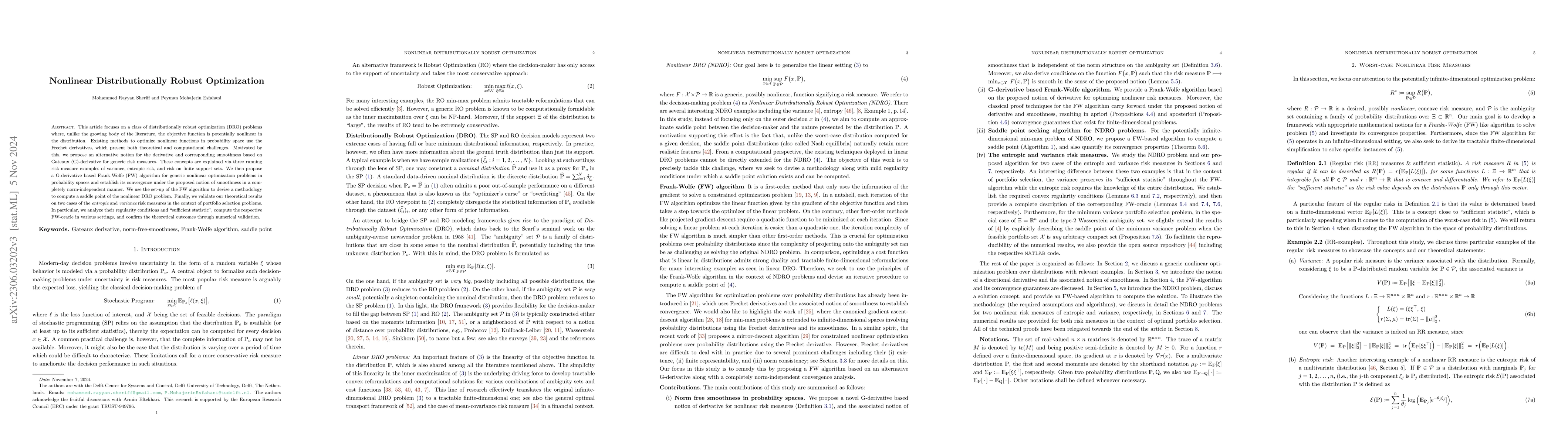 Thumbnail for Nonlinear Distributionally Robust Optimization