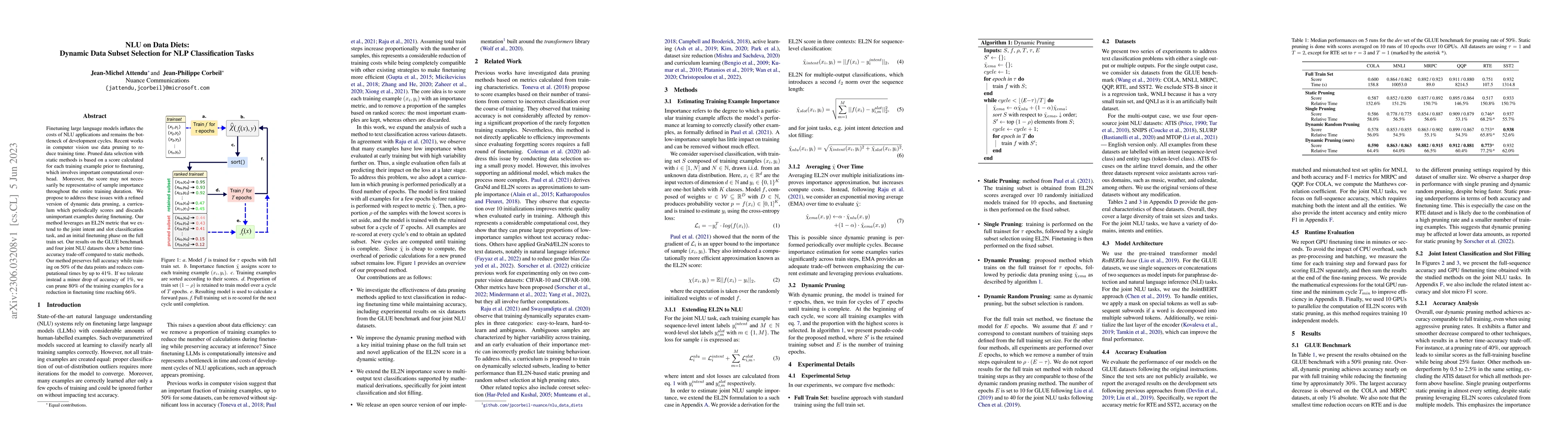 Thumbnail for NLU on Data Diets: Dynamic Data Subset Selection for NLP Classification
  Tasks