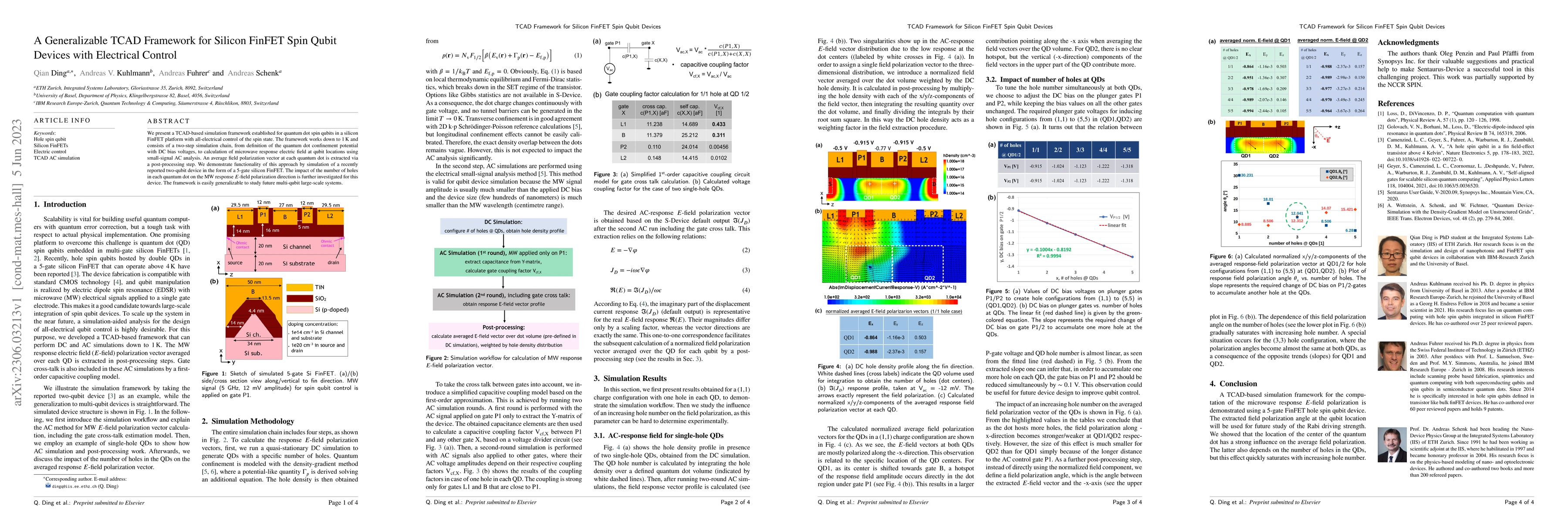 Thumbnail for A Generalizable TCAD Framework for Silicon FinFET Spin Qubit Devices
  with Electrical Control