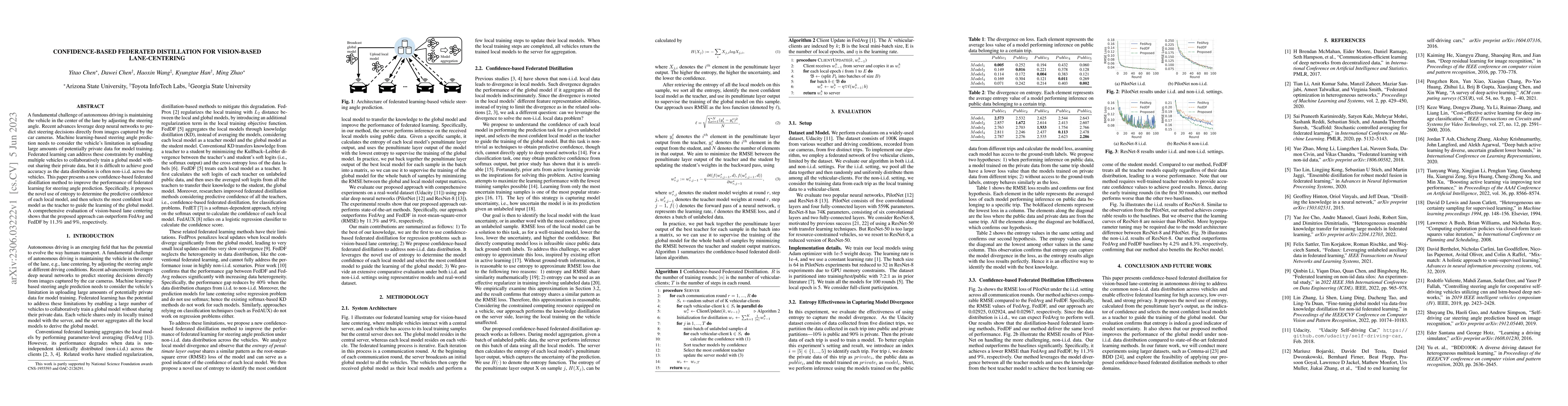 Thumbnail for Confidence-based federated distillation for vision-based lane-centering