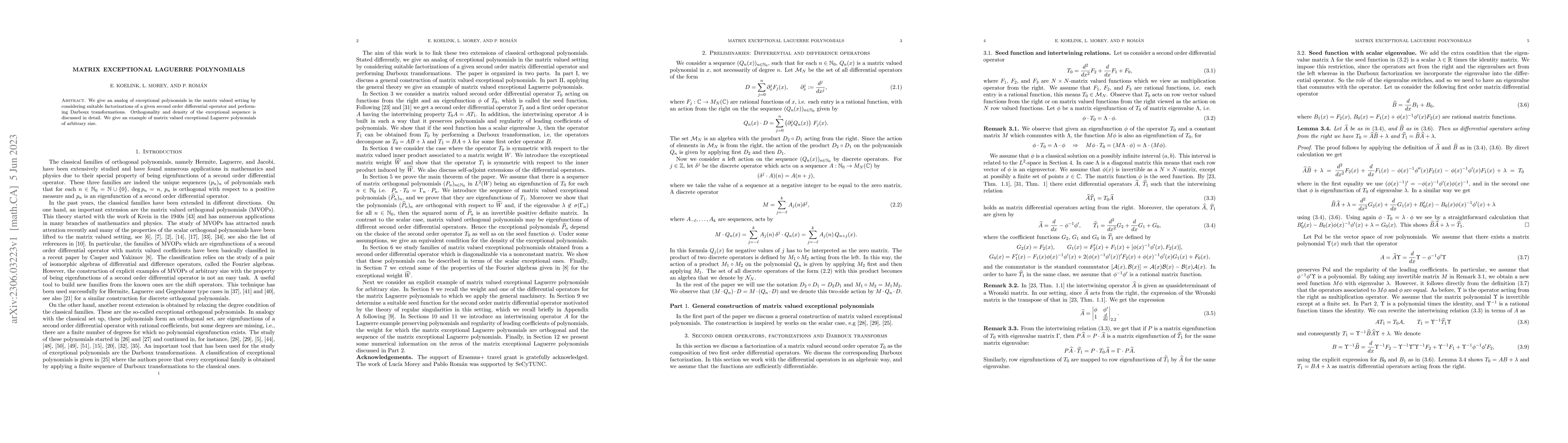 Thumbnail for Matrix exceptional Laguerre polynomials