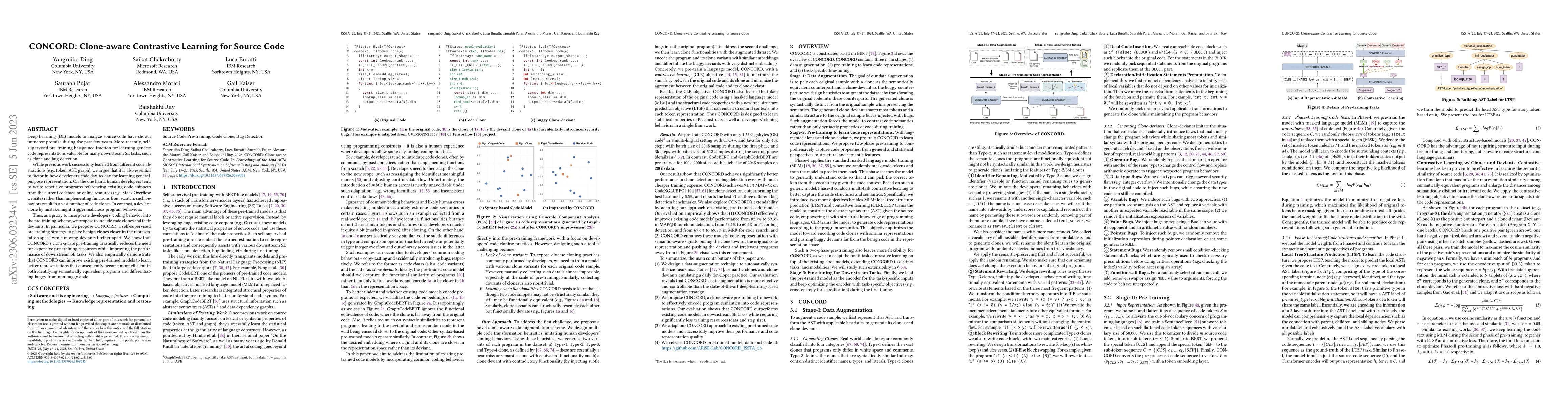 Thumbnail for CONCORD: Clone-aware Contrastive Learning for Source Code
